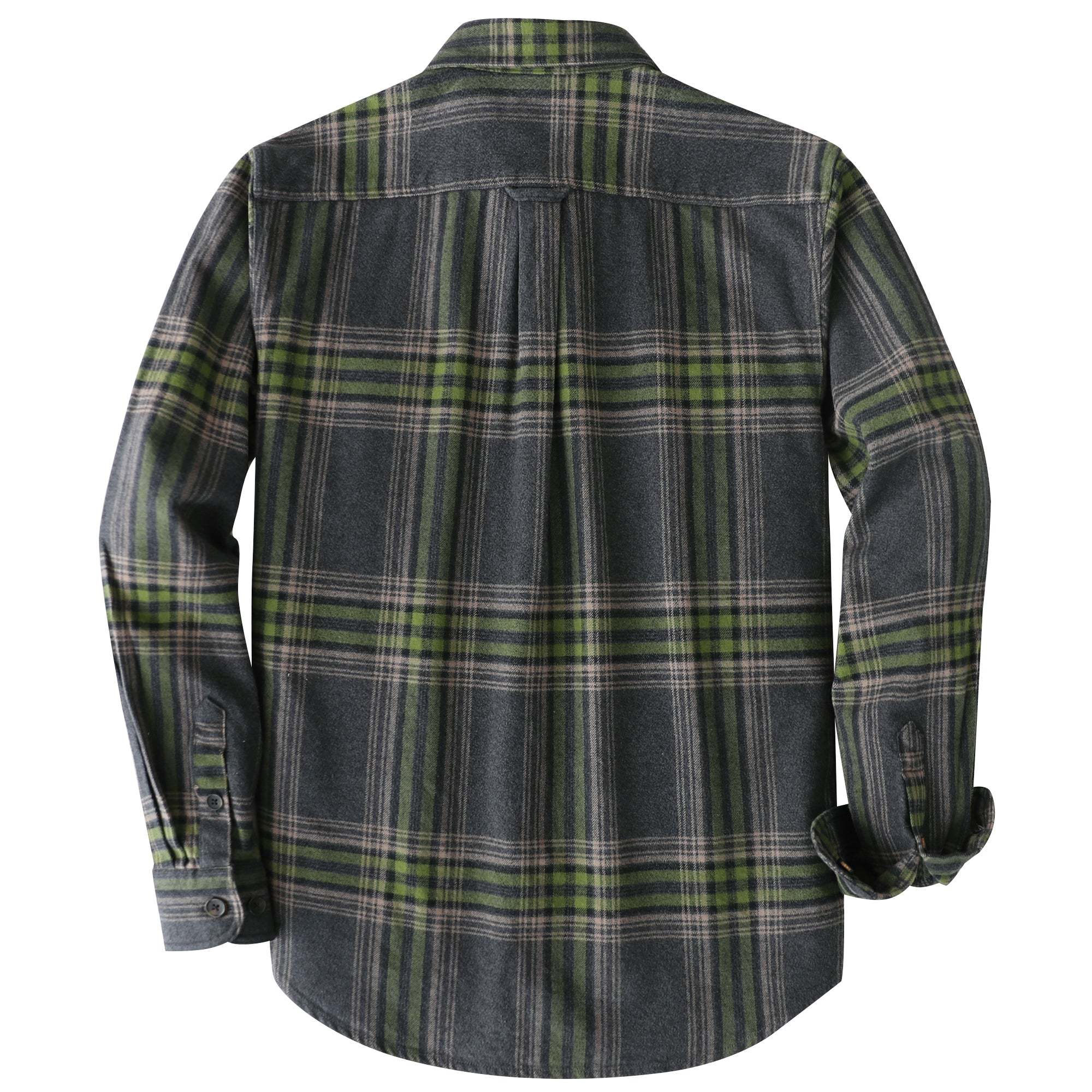 Dubinik® 8.6oz Heavyweight Flannel Shirt for Men Long Sleeve Vintage Work Shirts Casual Cotton Button Down Plaid Overshirt#22203