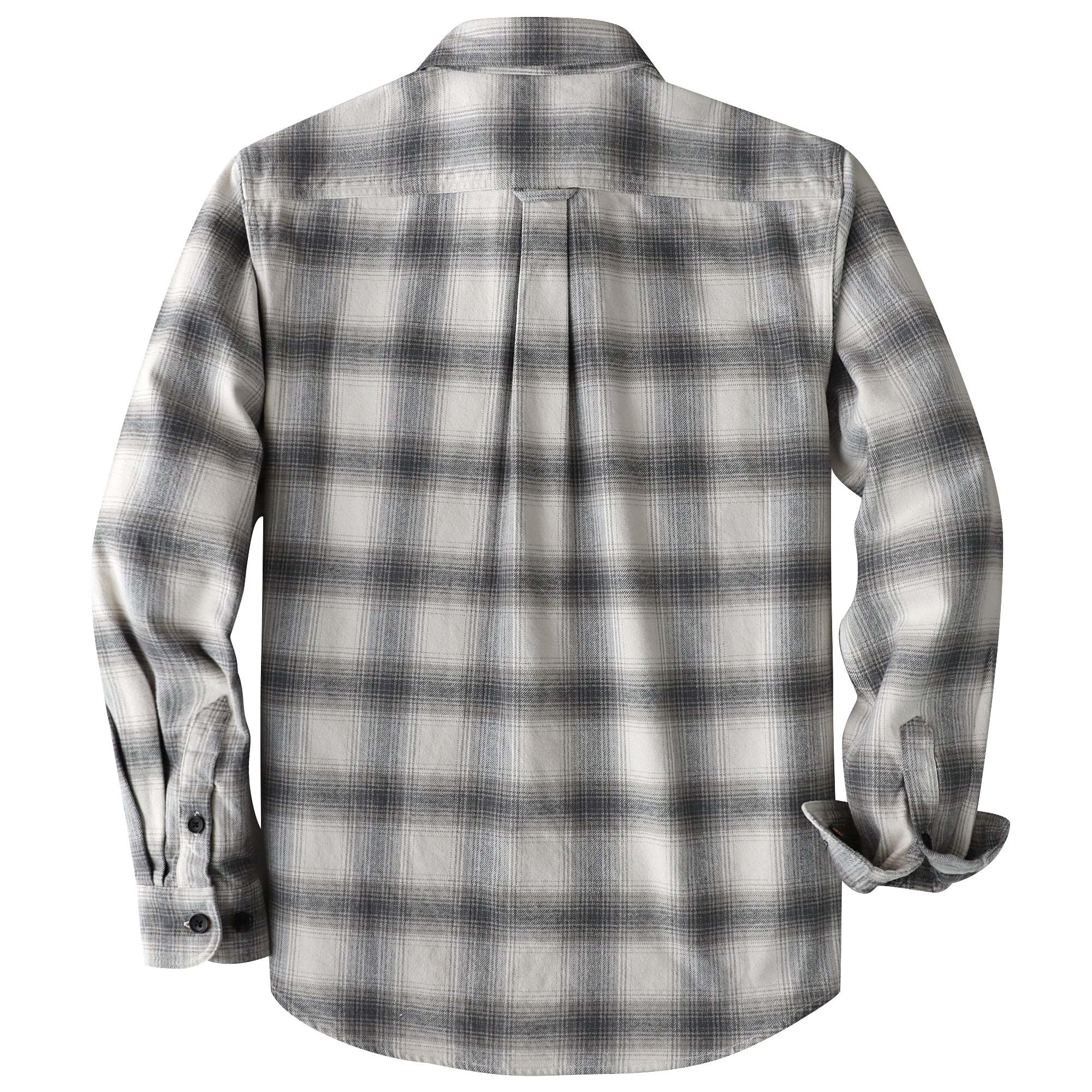 Dubinik® 8.6oz Heavyweight Flannel Shirt for Men Long Sleeve Vintage Work Shirts Casual Cotton Button Down Plaid Overshirt#22207