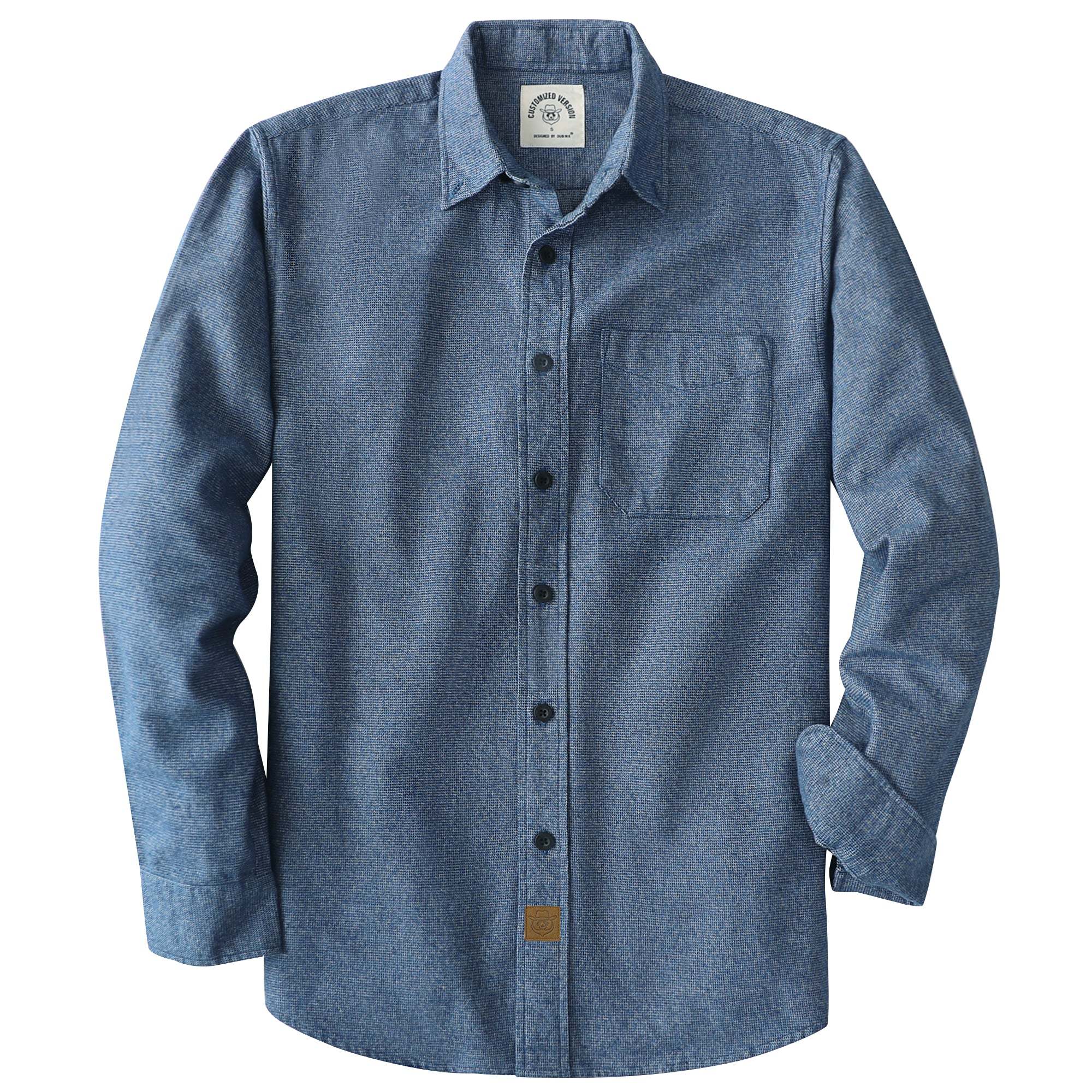 Dubinik® 6oz Flannel Shirt for Men Houndstooth Cotton Button Down Work#104010