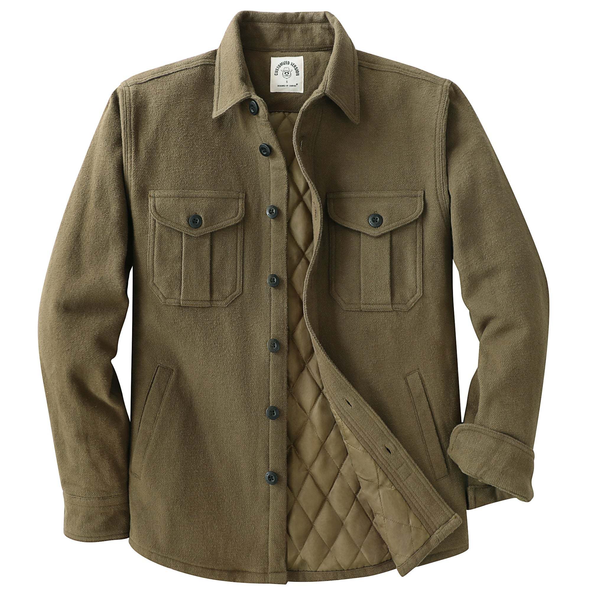 Dubinik® 10.8 oz Flannel Jacket for Men, Casual Warm Long Sleeve Outer Shirt#30105