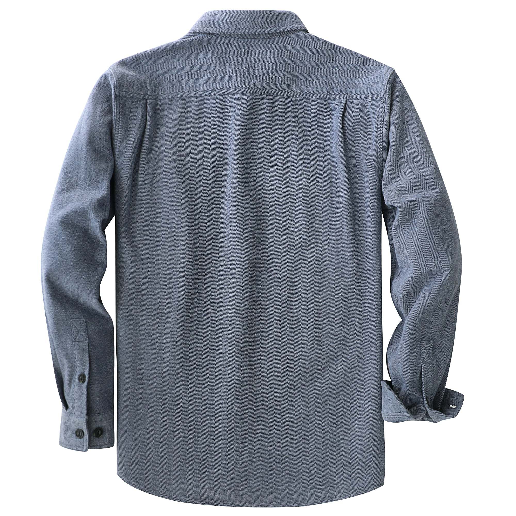 Dubinik® 7.7 oz Herringbone Flannel Shirt for Men Cotton Regular Fit#10306