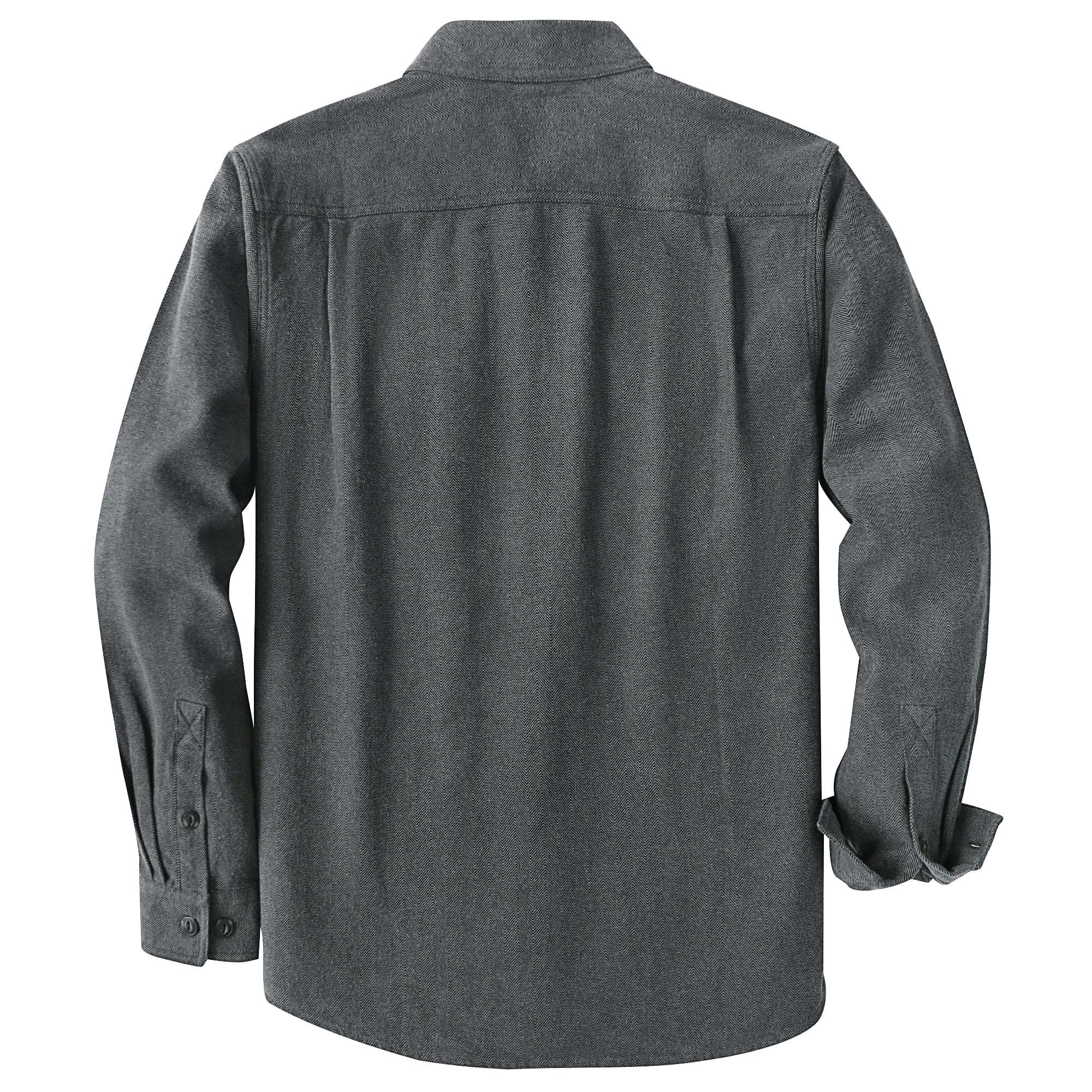 Dubinik® 7.7 oz Herringbone Flannel Shirt for Men Cotton Regular Fit#10304