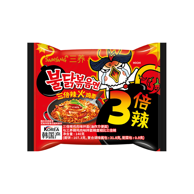 Samyang Buldak Ramen Triple Spicy Flavor 700g(140g*5),NONG ZHIFU FOOD(HANGZHOU) CO., LTD,Samyang Buldak Ramen Triple Spicy Flavor 700g(140g*5)