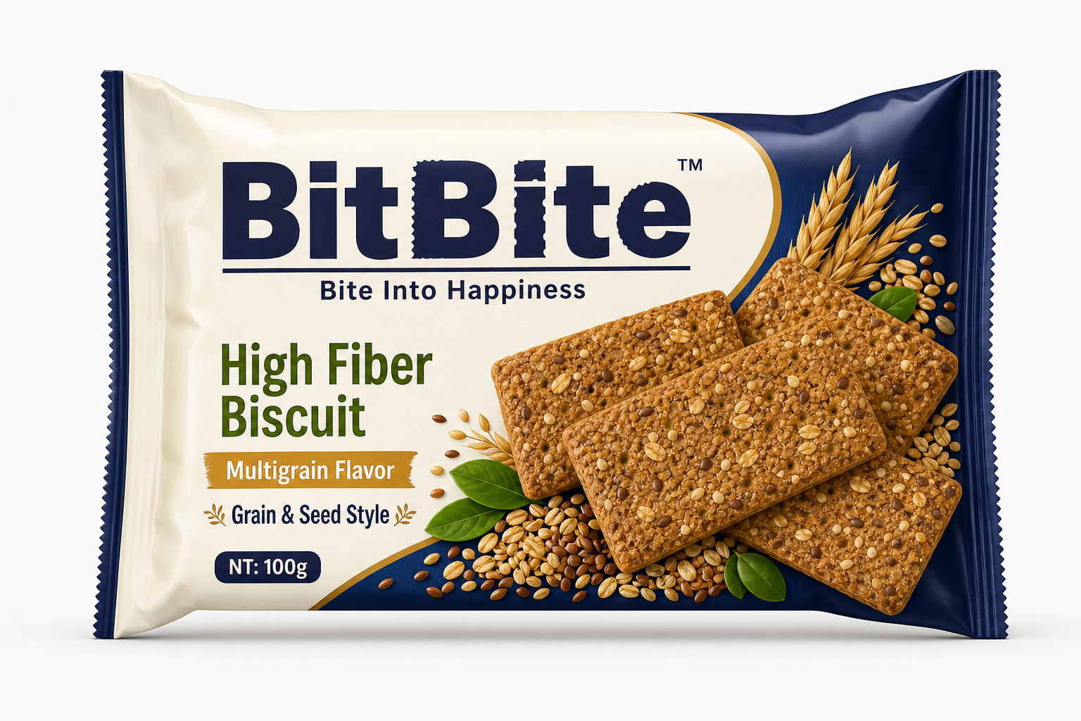 Biscuits BitBite riches en fibres 100 g, NONG ZHIFU FOOD (HANGZHOU) CO., LTD, Biscuits BitBite riches en fibres 100 g