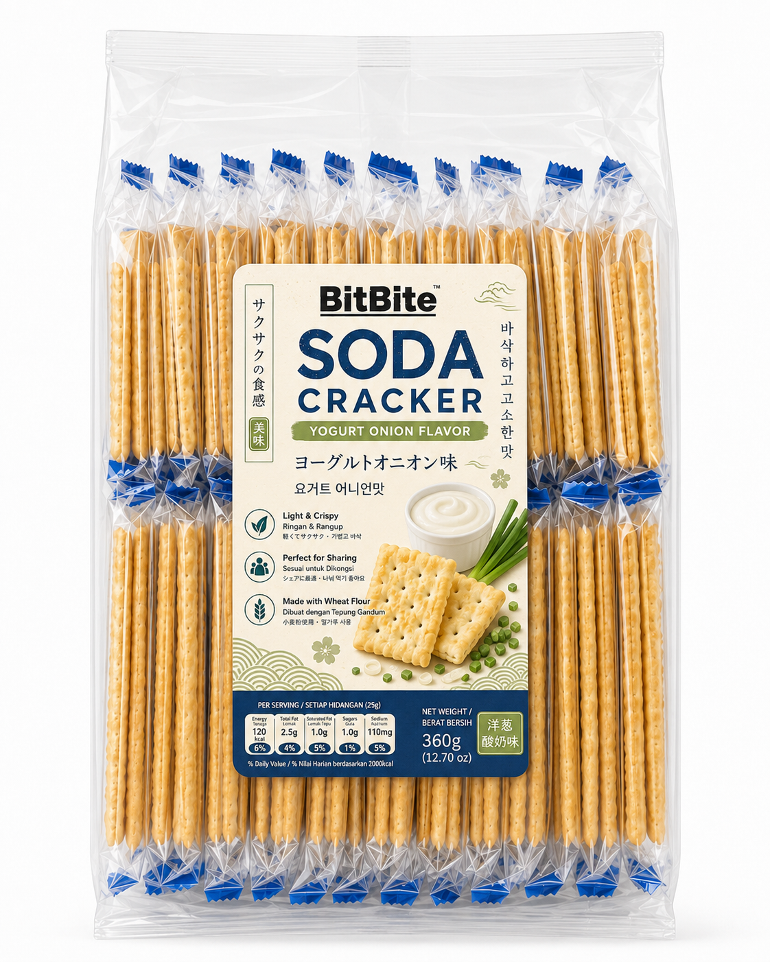 Bitbite Sour&Onion Flavor Biscuit 360g,NONG ZHIFU FOOD(HANGZHOU) CO., LTD,Bitbite Sour&Onion Flavor Biscuit 360g