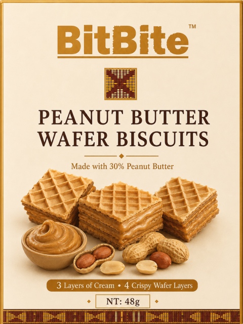 BitBite Peanut Butter Wafer Biscuits 48g,NONG ZHIFU FOOD(HANGZHOU) CO., LTD,BitBite Peanut Butter Wafer Biscuits 48g