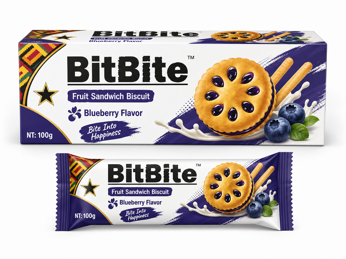 BitBite Blueberry Fruit Sandwich Biscuit 100g,NONG ZHIFU FOOD(HANGZHOU) CO., LTD,BitBite Blueberry Fruit Sandwich Biscuit 100g