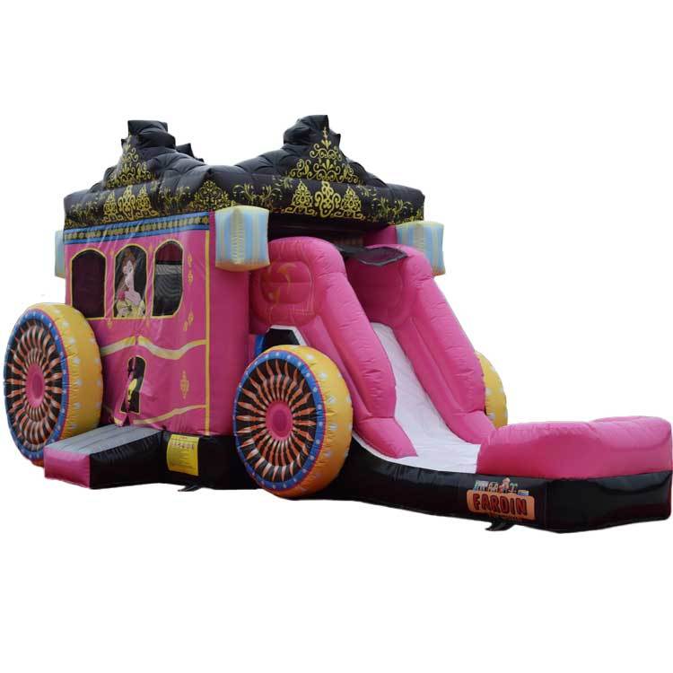 5-in-1 Princess Carriage Bounce Castle with Slide Combo — Multi-Activity Inflatable Play Center for Royal Parties & Complete Event Entertainment