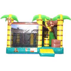 Jungle Monkey Adventure Inflatable Bounce House Castle with Slide Combo -- Educational Playground for Toddler & Preschool Development