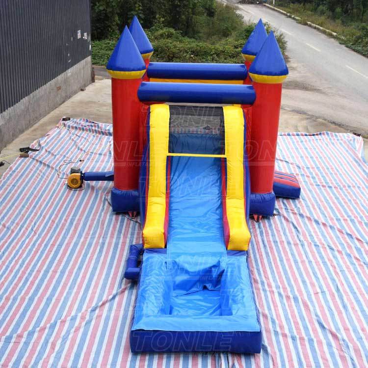 inflatable castle bounce house w/ dry slide with detachable pool for sale