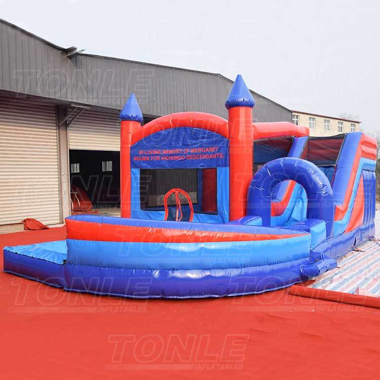 big inflatable bouncer jumper moonwalk moon bounce house jump castle with water slide combo