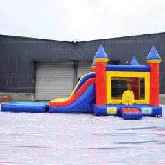 inflatable castle bounce house w/ dry slide with detachable pool for sale