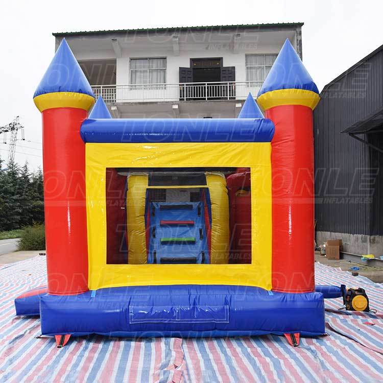 inflatable castle bounce house w/ dry slide with detachable pool for sale