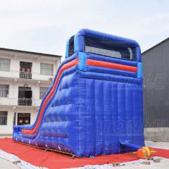 small blue inflatable slide