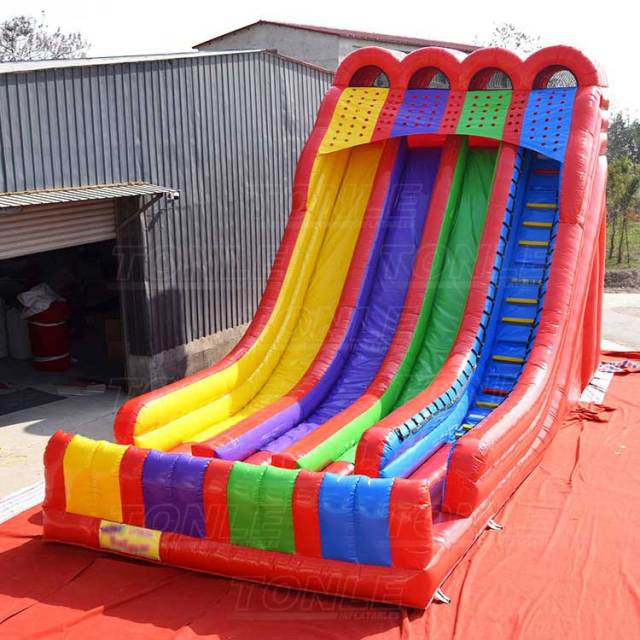 triple lanes inflatable slide