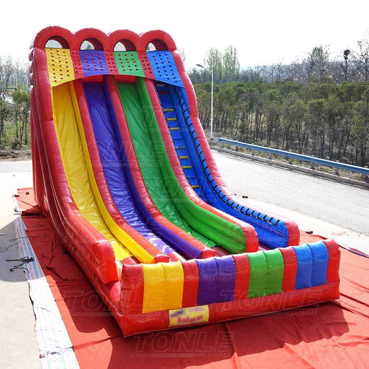 triple lanes inflatable slide