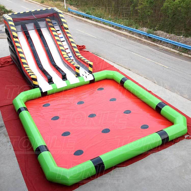 inflatable three lanes slide