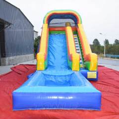water slide with pool