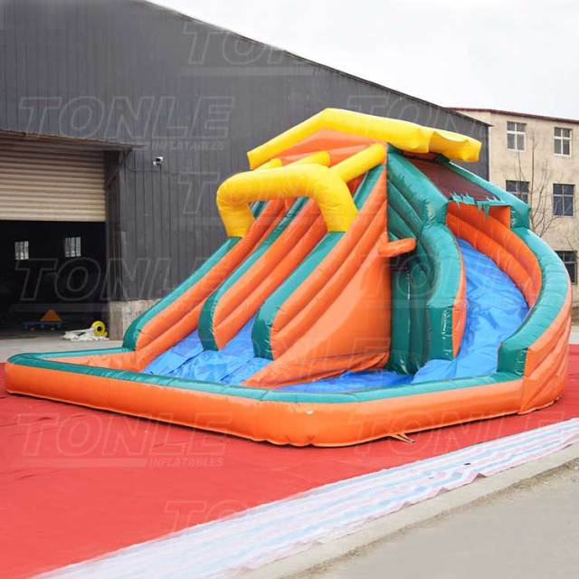 backyard water park inflatable splash pool slide