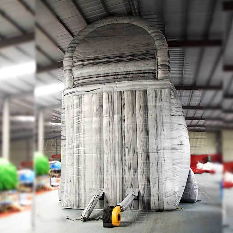 grey marble inflatable water slide with slip n slide