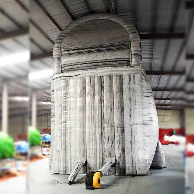grey marble inflatable water slide with slip n slide