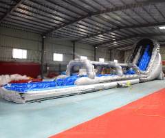 grey marble inflatable water slide with slip n slide