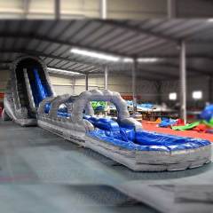 grey marble inflatable water slide with slip n slide