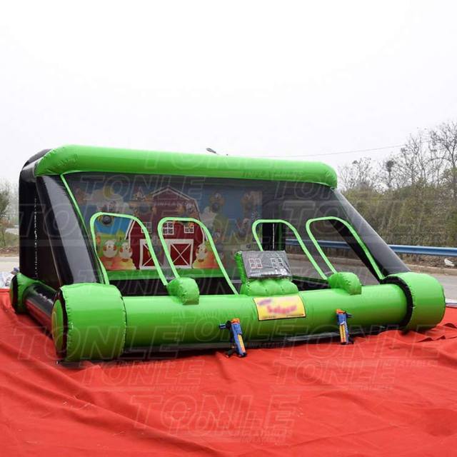 Inflatable shooting gallery with IPS system