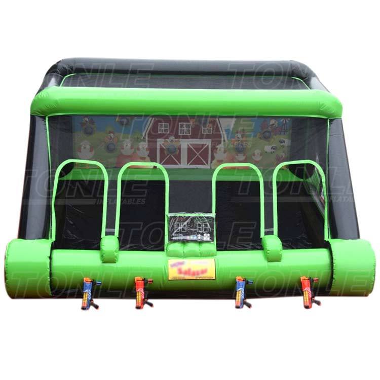 Inflatable shooting gallery with IPS system