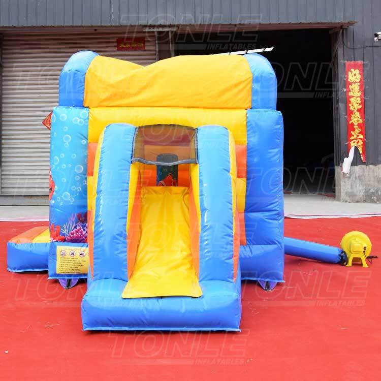 clown fish bouncy castle slide combo
