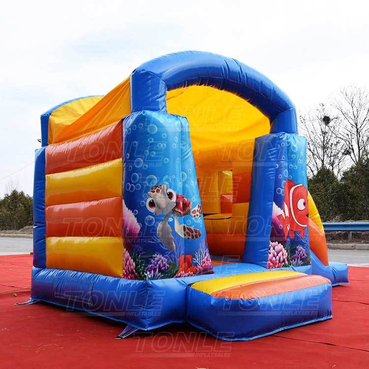 clown fish bouncy castle slide combo
