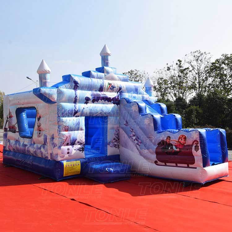frozen bouncy castle with slide