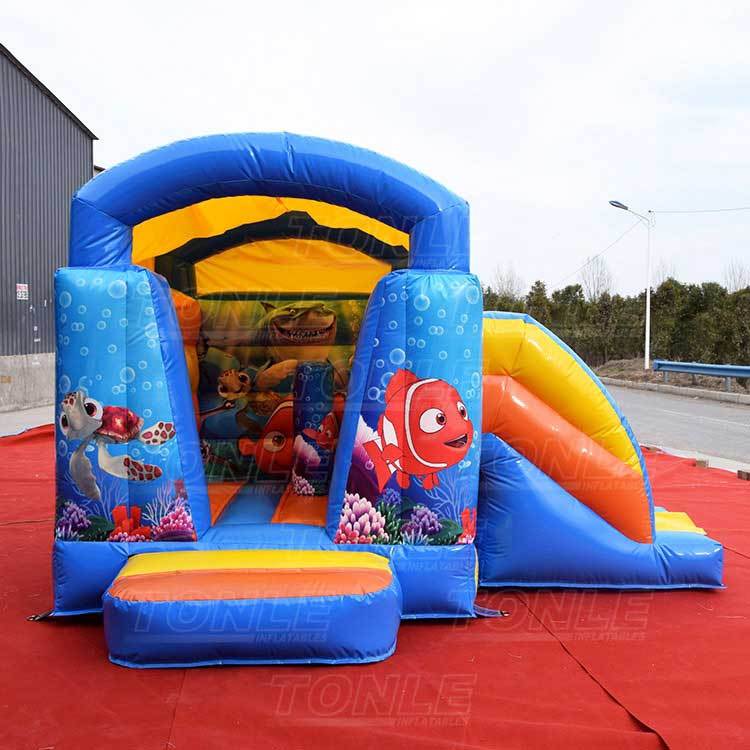 clown fish bouncy castle slide combo