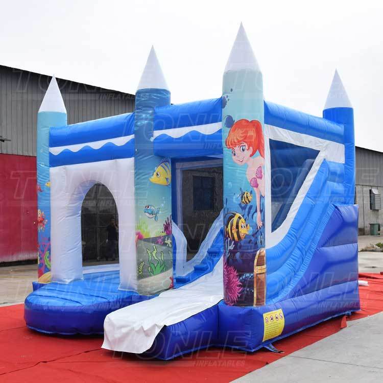the sea world bouncy castle with slide