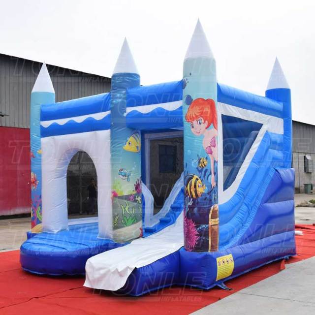 the sea world bouncy castle with slide