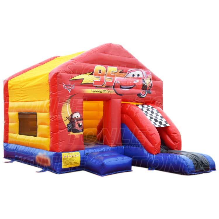 cars bouncy castle slide combo