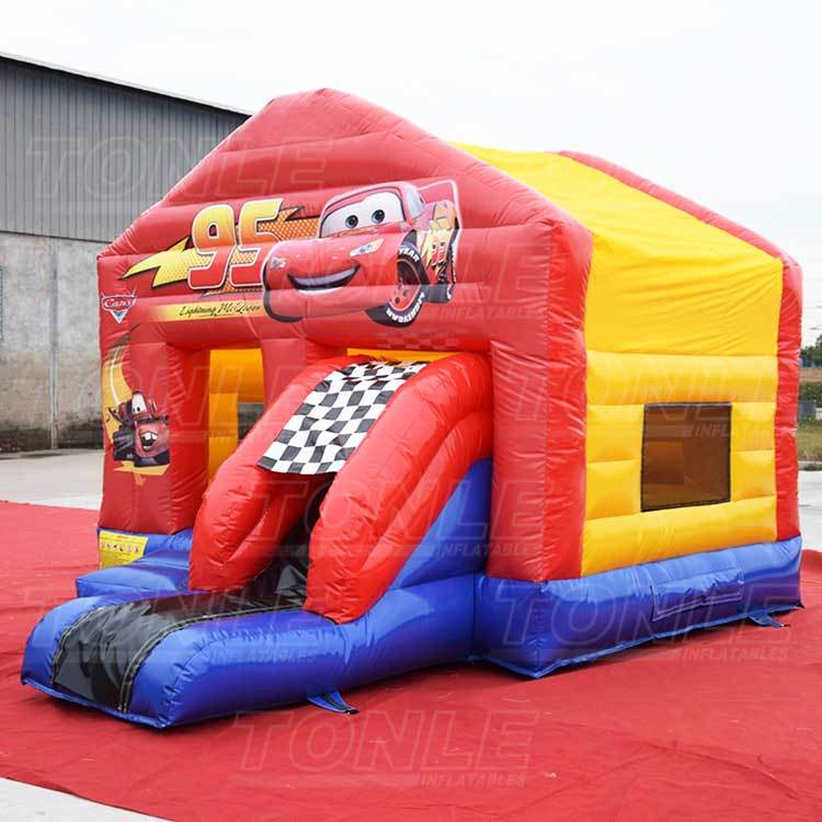 cars bouncy castle slide combo
