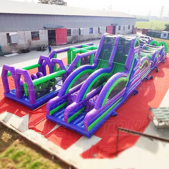 U-turn giant inflatable obstacle course
