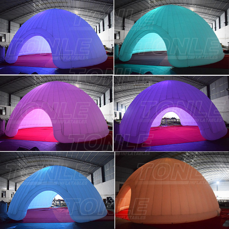 10m dia white inflatable dome tent with LED light