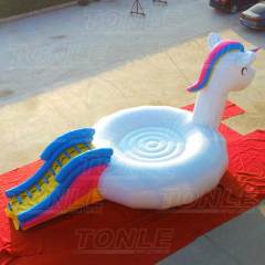 giant inflatable unicorn trampoline w/ slide