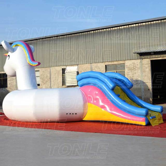 giant inflatable unicorn trampoline w/ slide
