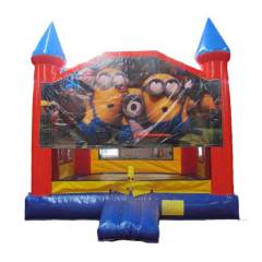 Minion-Inspired Banner Castle Bounce House — 13ft Interchangeable Inflatable Jumper for Customizable Parties, Dual-Theme Celebrations & Rental Fleet Flexibility