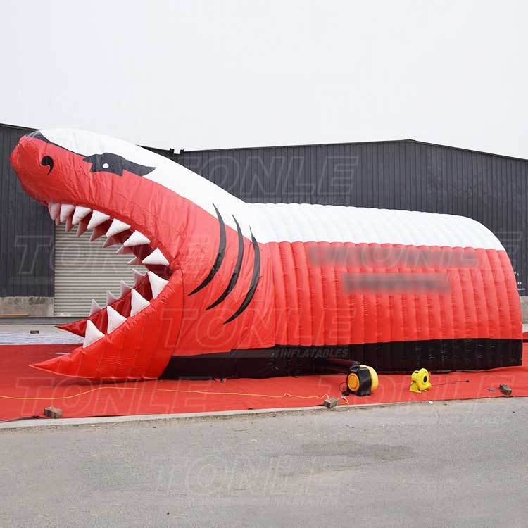shark inflatable mascot tunnel
