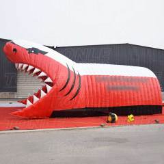 shark inflatable mascot tunnel