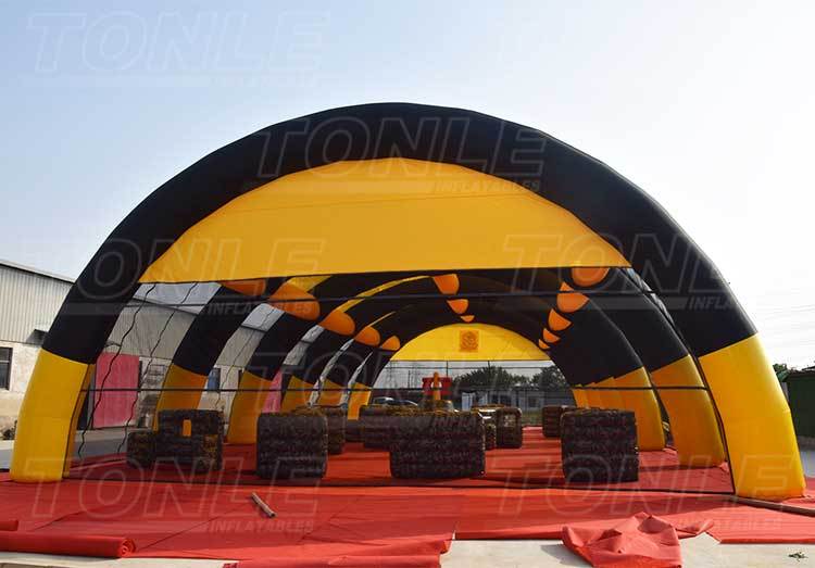 yellow inflatable paintball bunker tent