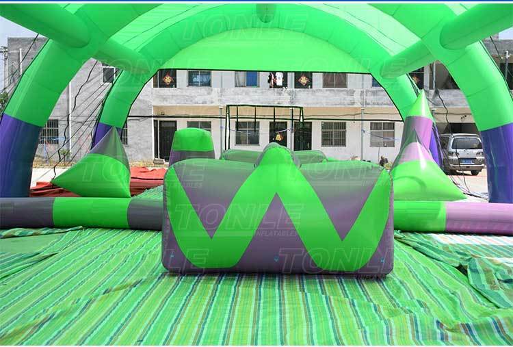green inflatable paintball bunker tent