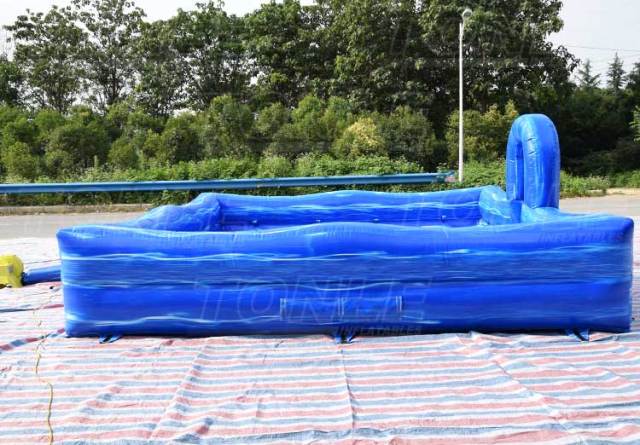 blue inflatable foam pit