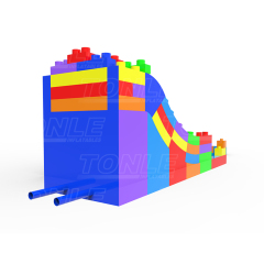 New design custom inflatable building block slide waterslide for rent