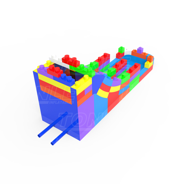 New design custom inflatable building block slide waterslide for rent