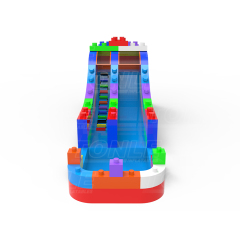 New design custom inflatable building block slide waterslide for rent